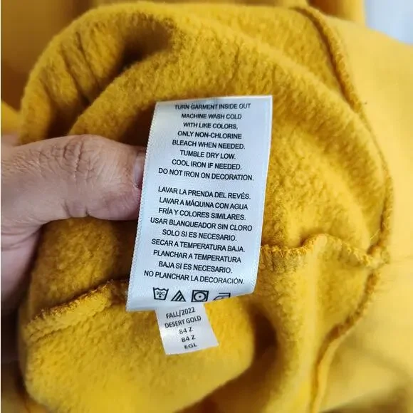 Life is Good Mustard Unisex Hoodie with Mountain Logo, M - Picture 7 of 8